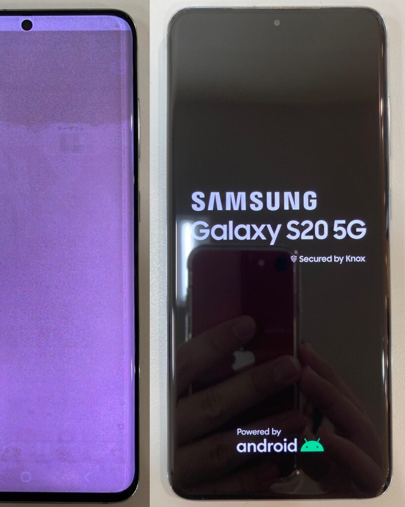 Galaxy S20 5Gmの画面が真っ白になってしまった画面をなおした